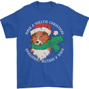 Sheltie Dog Christmas Mens T-Shirt 100% Cotton Royal Blue