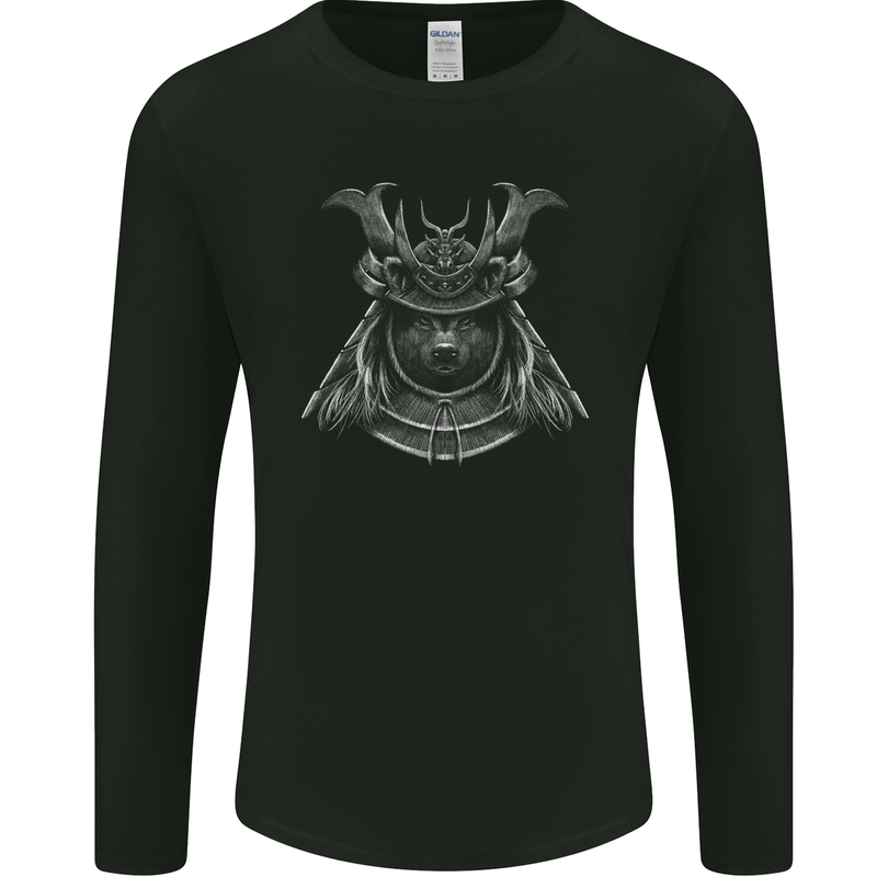 Shiba Inu Samurai Warrior Dog Mens Long Sleeve T-Shirt Black
