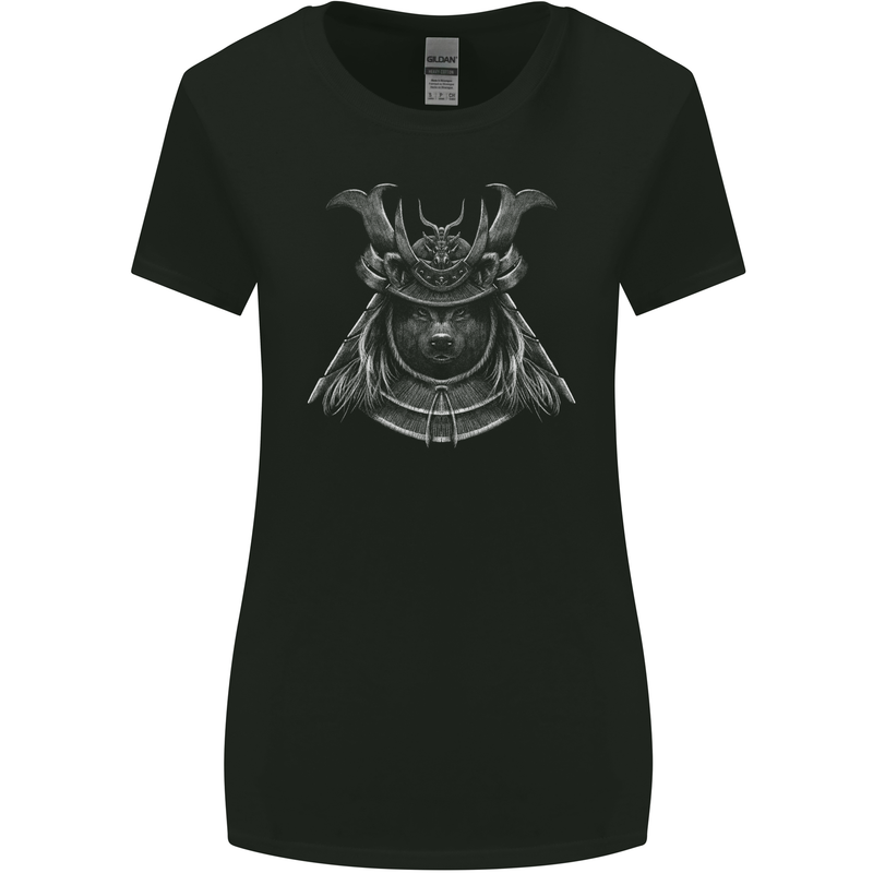 Shiba Inu Samurai Warrior Dog Womens Wider Cut T-Shirt Black