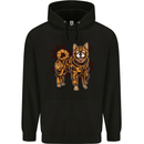 Shiba Inu Steampunk Dog Mens 80% Cotton Hoodie Black