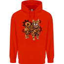 Shiba Inu Steampunk Dog Mens 80% Cotton Hoodie Bright Red