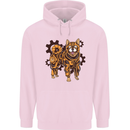 Shiba Inu Steampunk Dog Mens 80% Cotton Hoodie Light Pink