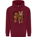 Shiba Inu Steampunk Dog Mens 80% Cotton Hoodie Maroon