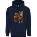 Shiba Inu Steampunk Dog Mens 80% Cotton Hoodie Navy Blue