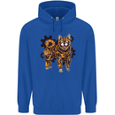 Shiba Inu Steampunk Dog Mens 80% Cotton Hoodie Royal Blue