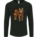 Shiba Inu Steampunk Dog Mens Long Sleeve T-Shirt Black
