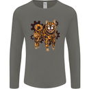 Shiba Inu Steampunk Dog Mens Long Sleeve T-Shirt Charcoal