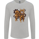 Shiba Inu Steampunk Dog Mens Long Sleeve T-Shirt Sports Grey