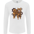 Shiba Inu Steampunk Dog Mens Long Sleeve T-Shirt White