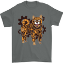 Shiba Inu Steampunk Dog Mens T-Shirt 100% Cotton Charcoal