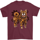 Shiba Inu Steampunk Dog Mens T-Shirt 100% Cotton Maroon