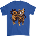 Shiba Inu Steampunk Dog Mens T-Shirt 100% Cotton Royal Blue