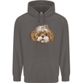 Shih Tzu Dog Head Mens 80% Cotton Hoodie Charcoal
