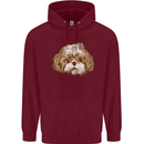 Shih Tzu Dog Head Mens 80% Cotton Hoodie Maroon