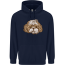 Shih Tzu Dog Head Mens 80% Cotton Hoodie Navy Blue