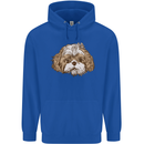 Shih Tzu Dog Head Mens 80% Cotton Hoodie Royal Blue