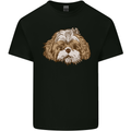 Shih Tzu Dog Head Mens Cotton T-Shirt Tee Top Black
