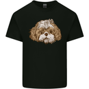 Shih Tzu Dog Head Mens Cotton T-Shirt Tee Top Black