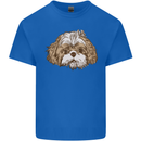Shih Tzu Dog Head Mens Cotton T-Shirt Tee Top Royal Blue