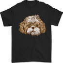 Shih Tzu Dog Head Mens T-Shirt 100% Cotton Black