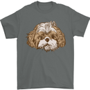 Shih Tzu Dog Head Mens T-Shirt 100% Cotton Charcoal