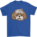 Shih Tzu Dog Head Mens T-Shirt 100% Cotton Royal Blue