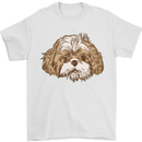 Shih Tzu Dog Head Mens T-Shirt 100% Cotton White