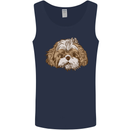 Shih Tzu Dog Head Mens Vest Tank Top Navy Blue