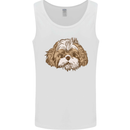 Shih Tzu Dog Head Mens Vest Tank Top White