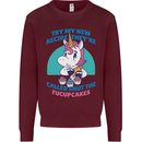 Shut the Fuckupcakes Funny Offensive Unicorn Kids Sweatshirt Jumper Maroon