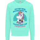 Shut the Fuckupcakes Funny Offensive Unicorn Kids Sweatshirt Jumper Peppermint