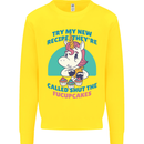 Shut the Fuckupcakes Funny Offensive Unicorn Kids Sweatshirt Jumper Yellow