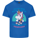 Shut the Fuckupcakes Funny Offensive Unicorn Mens Cotton T-Shirt Tee Top Royal Blue