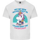 Shut the Fuckupcakes Funny Offensive Unicorn Mens Cotton T-Shirt Tee Top White