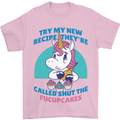 Shut the Fuckupcakes Funny Offensive Unicorn Mens T-Shirt 100% Cotton Light Pink
