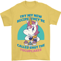 Shut the Fuckupcakes Funny Offensive Unicorn Mens T-Shirt 100% Cotton Yellow