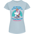 Shut the Fuckupcakes Funny Offensive Unicorn Womens Petite Cut T-Shirt Light Blue