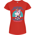 Shut the Fuckupcakes Funny Offensive Unicorn Womens Petite Cut T-Shirt Red