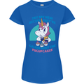 Shut the Fuckupcakes Funny Offensive Unicorn Womens Petite Cut T-Shirt Royal Blue