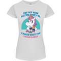 Shut the Fuckupcakes Funny Offensive Unicorn Womens Petite Cut T-Shirt White