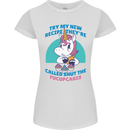Shut the Fuckupcakes Funny Offensive Unicorn Womens Petite Cut T-Shirt White