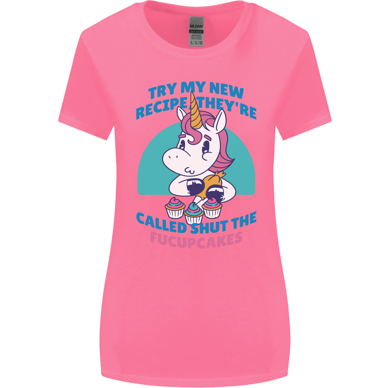 Shut the Fuckupcakes Funny Offensive Unicorn Womens Wider Cut T-Shirt Azalea