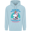 Shut the Fuckupcakes Offensive Funny Unicorn Childrens Kids Hoodie Light Blue