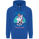 Shut the Fuckupcakes Offensive Funny Unicorn Childrens Kids Hoodie Royal Blue