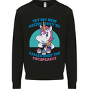 Shut the Fuckupcakes Offensive Funny Unicorn Kids Sweatshirt Jumper Black