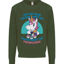 Shut the Fuckupcakes Offensive Funny Unicorn Kids Sweatshirt Jumper Forest Green