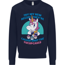 Shut the Fuckupcakes Offensive Funny Unicorn Kids Sweatshirt Jumper Navy Blue