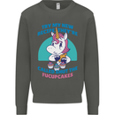 Shut the Fuckupcakes Offensive Funny Unicorn Kids Sweatshirt Jumper Storm Grey