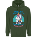 Shut the Fuckupcakes Offensive Funny Unicorn Mens 80% Cotton Hoodie Forest Green