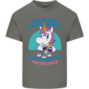 Shut the Fuckupcakes Offensive Funny Unicorn Mens Cotton T-Shirt Tee Top Charcoal